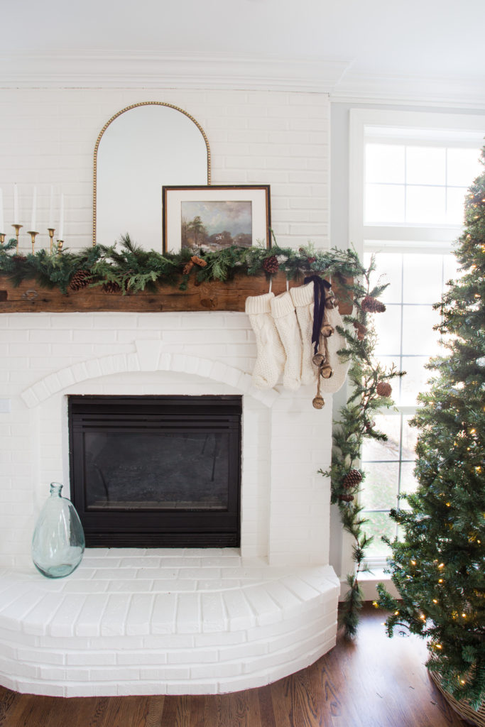 Simple Christmas Fireplace Mantel
