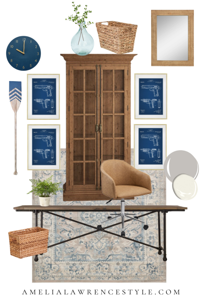 Masculine Home Office mood board